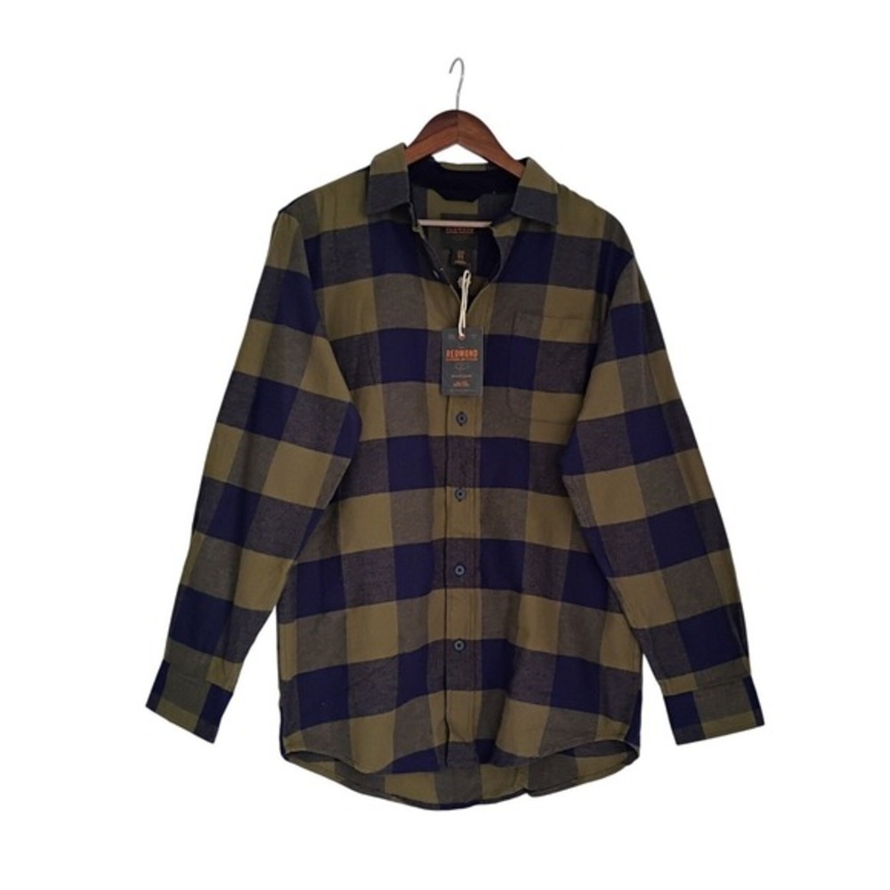 Redmond Clothing NWT‎ Mens Everyday Cozy Casual Plaid Button Front Shirt Size M